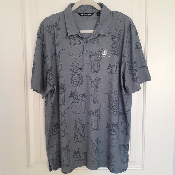Travis Mathew "Mauna Lani" Tropical Drink Pima Cotton Polo Blue Size XL - Picture 1 of 10